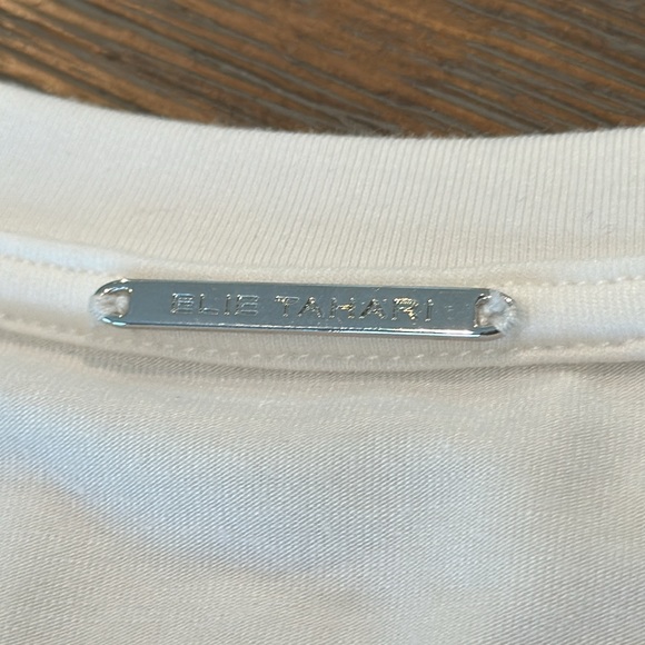 Elie Tahari Pleated Sleeve Top. Size L - Picture 5 of 10